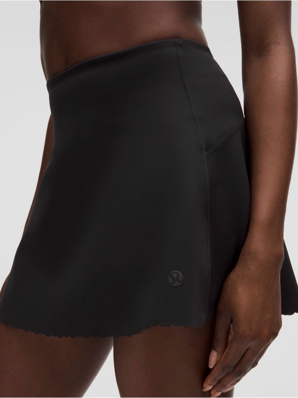 lululemon athletica Black Scalloped Hem High Rise Tennis Skirt